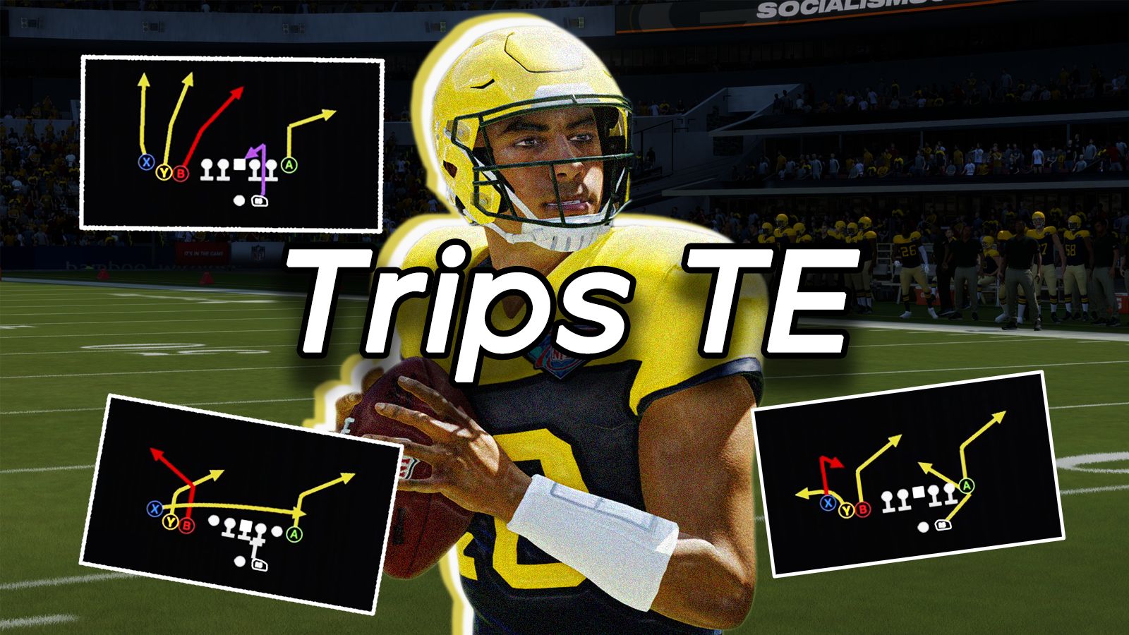 [图]【教学向】Madden 24最强进攻战术阵型Trips TE详细讲解 | 四个传球战术+跑球+开球前阅读 | 大幅提升你的进攻