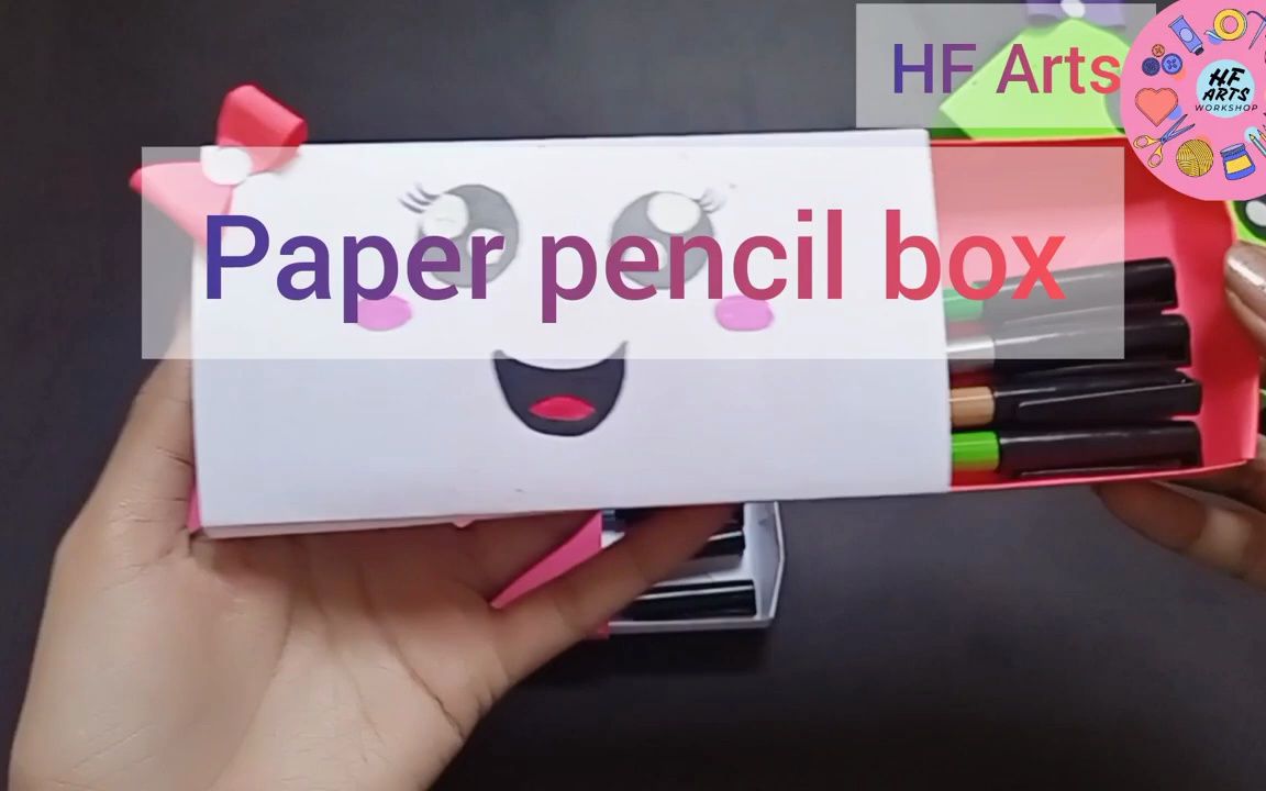 用纸折铅笔盒简单少女图片