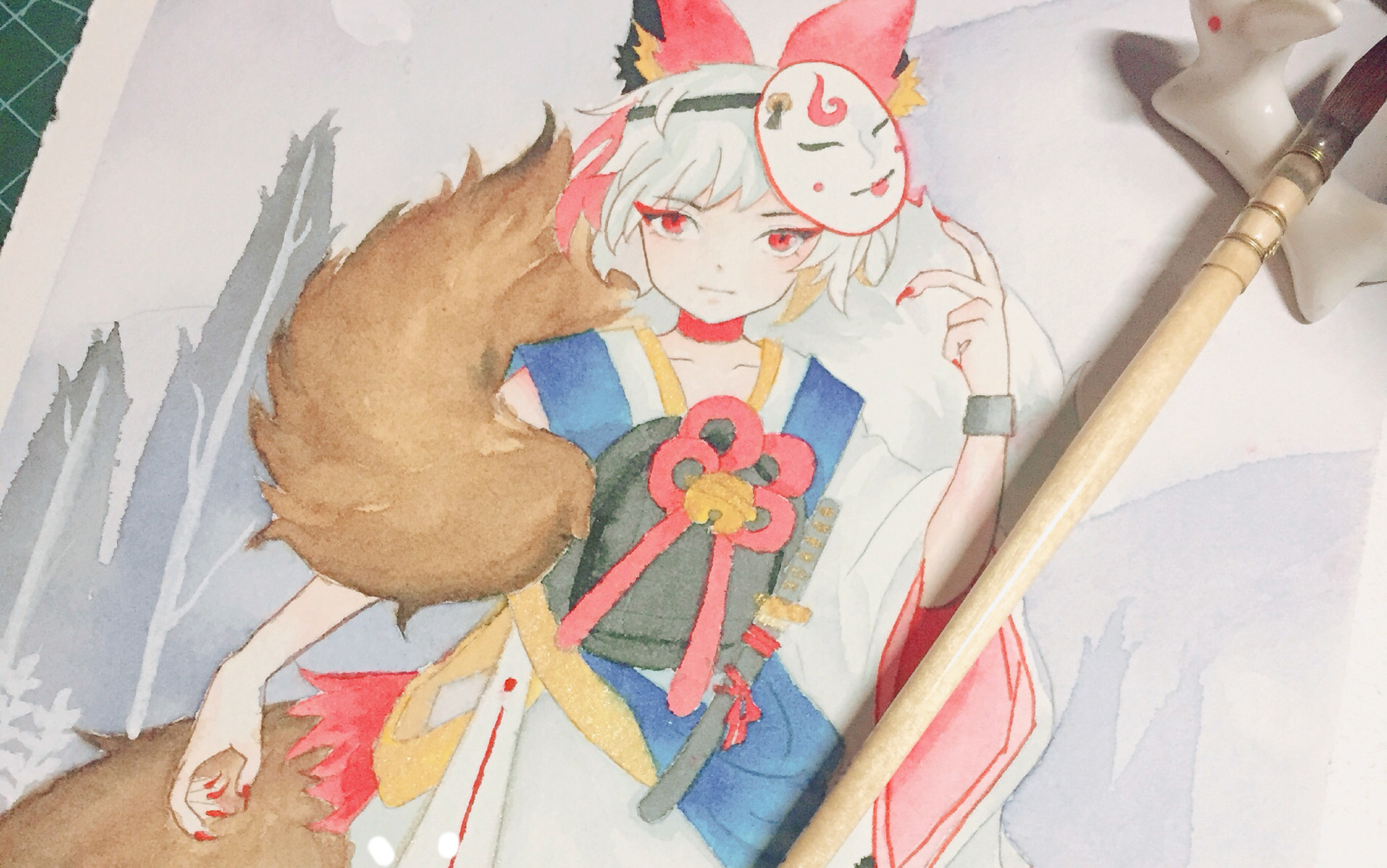 阴阳师白藏主小白的围脖看上去好暖和啊9191