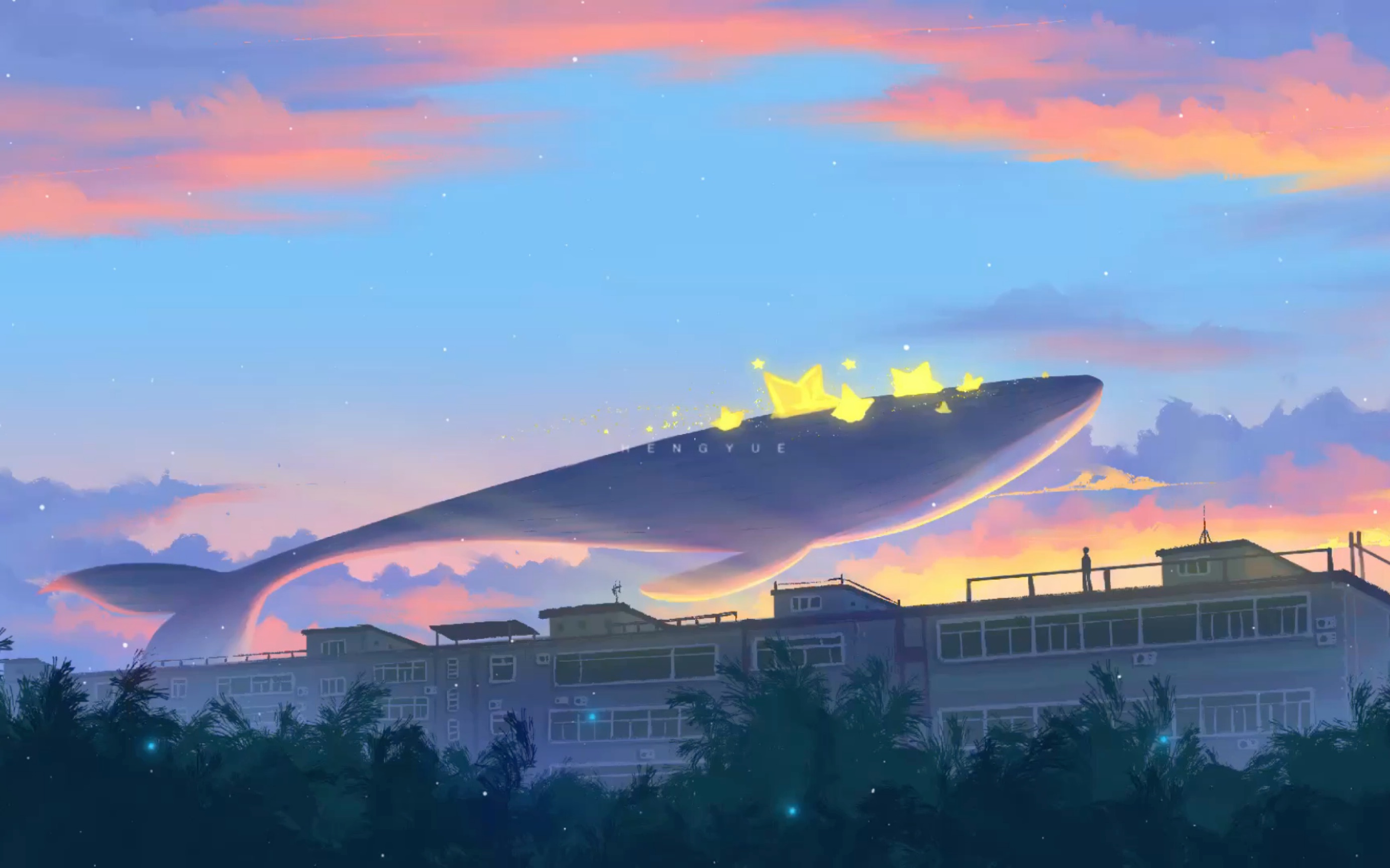 【ipad绘画】鲸鱼飞过头顶