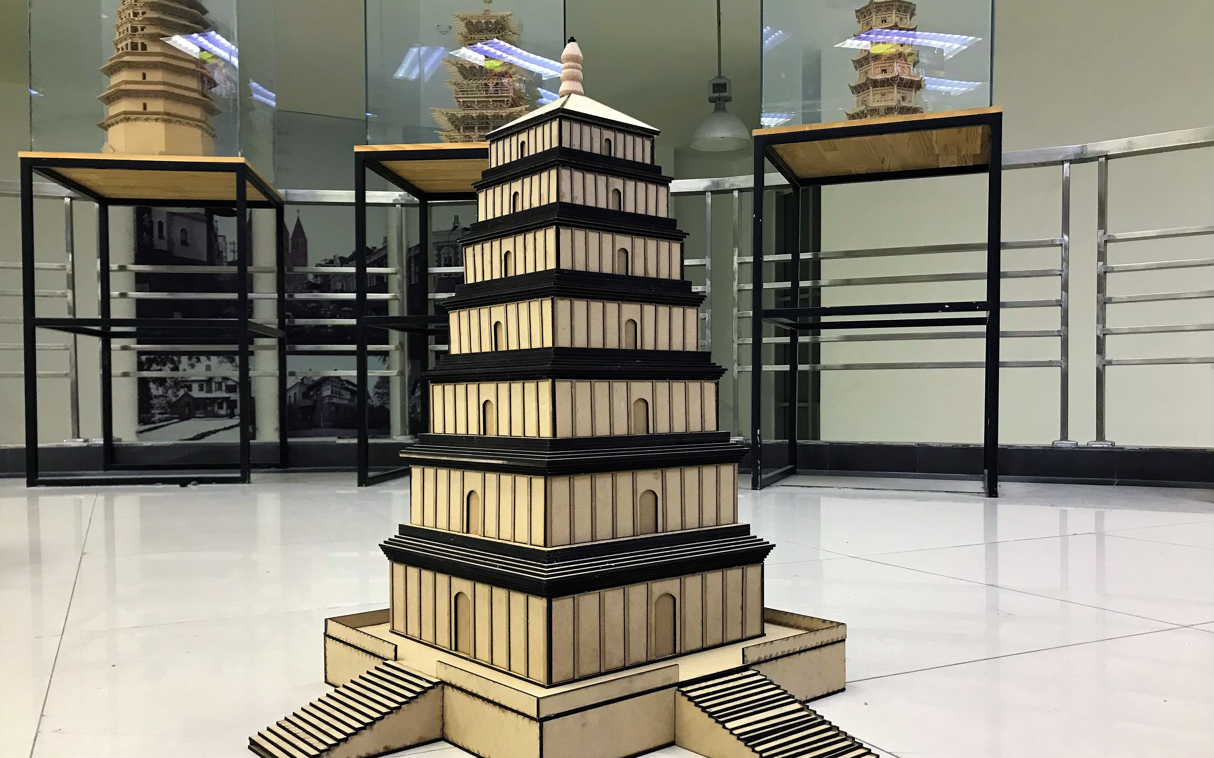 中国建筑史模型大雁塔模型制作延时摄影