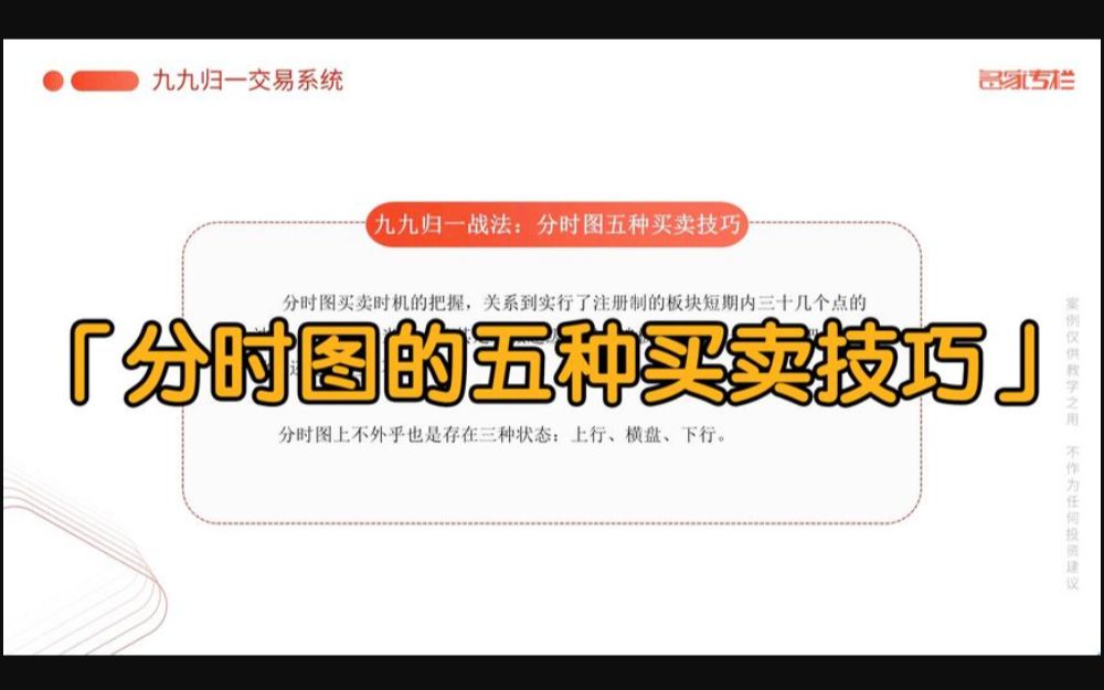 股民学堂技术实战篇第一集:分时图的五种买卖技巧.哔哩哔哩bilibili