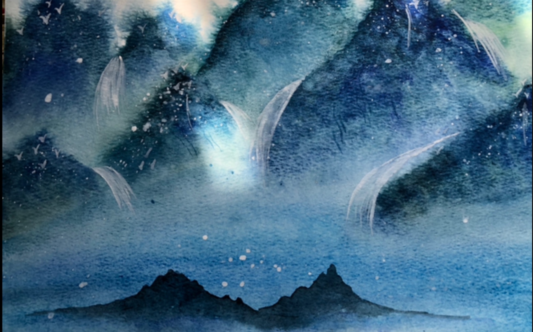 【古风水彩】山峦和溪流