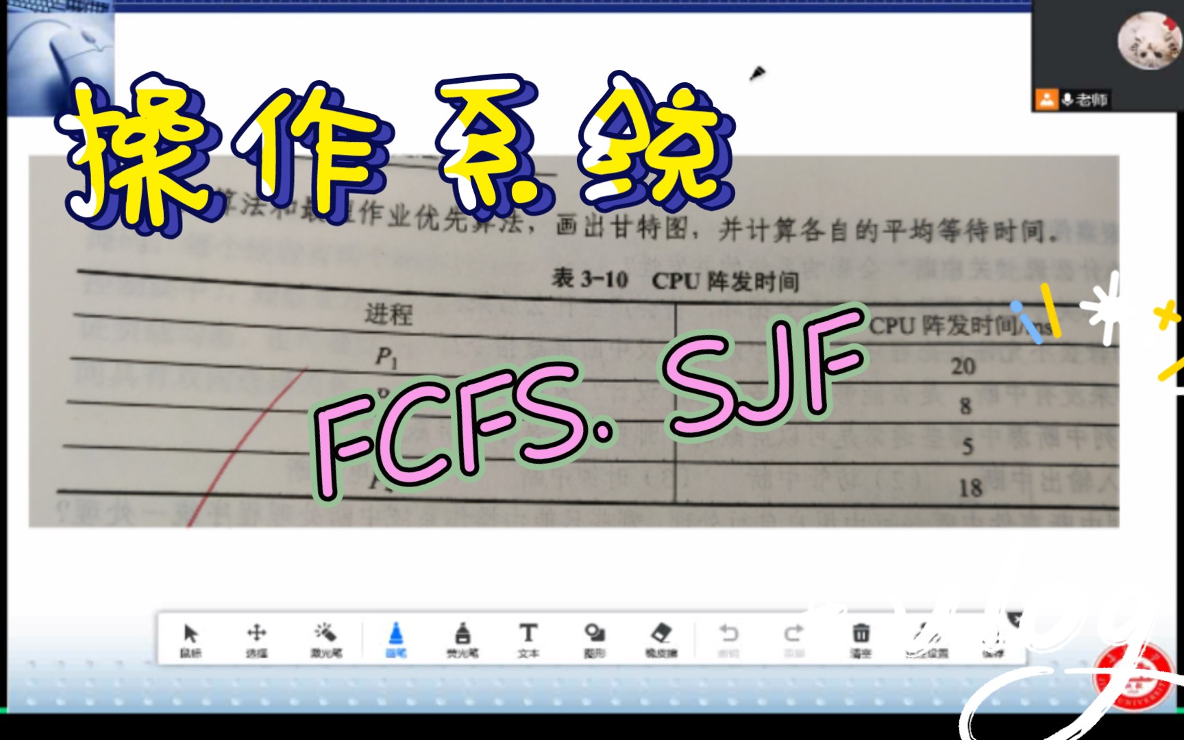 《操作系统》处理机调度:作业讲解(先到先服务,短作业优先,甘特图)哔哩哔哩bilibili