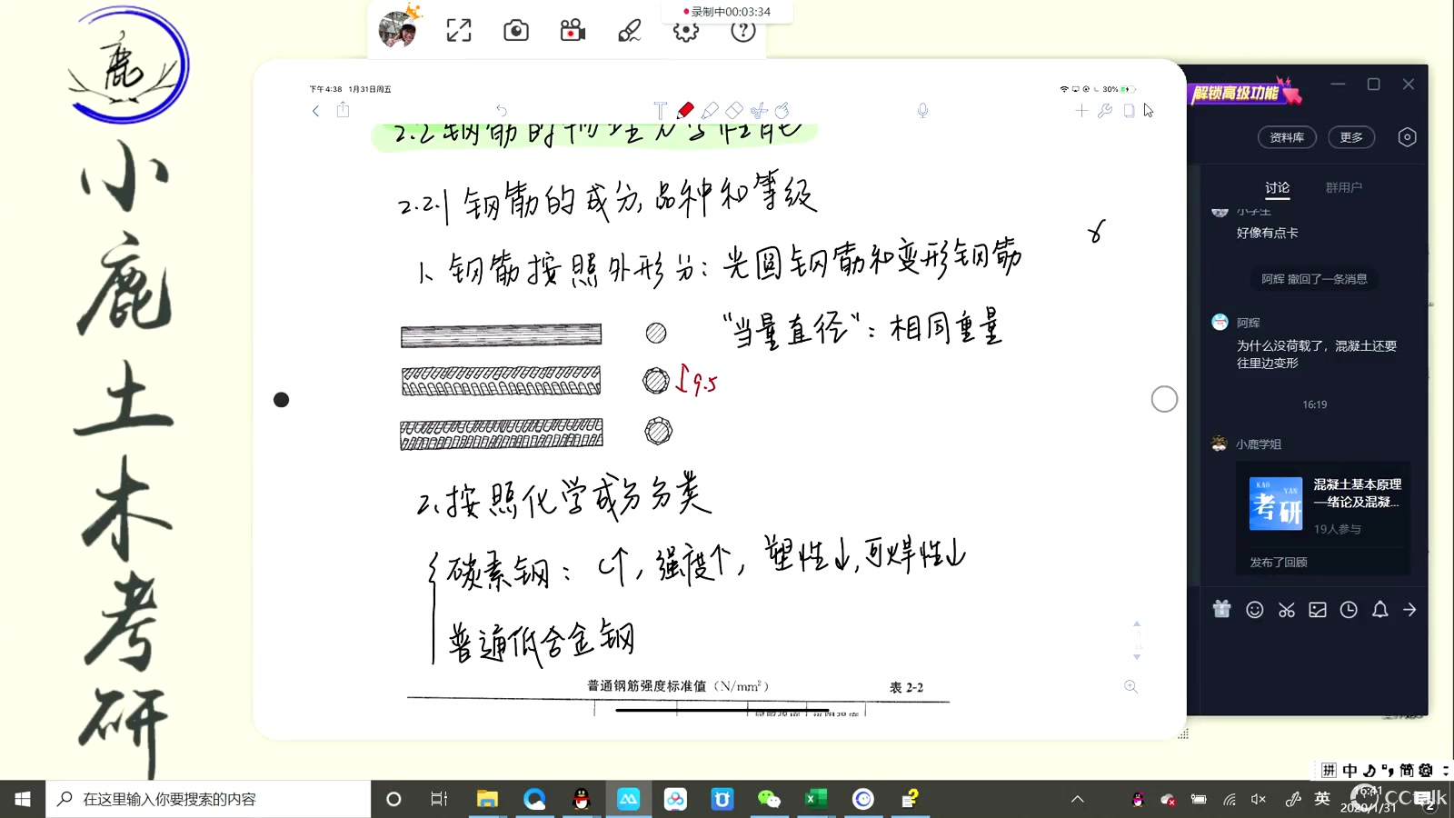 [图]小鹿学姐混凝土基本原理基础班-2.绪论及混凝土与钢筋材料的基本力学性能2