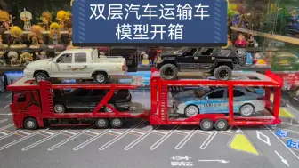 Download Video: 双层汽车运输车合金车模玩具，比例1：24