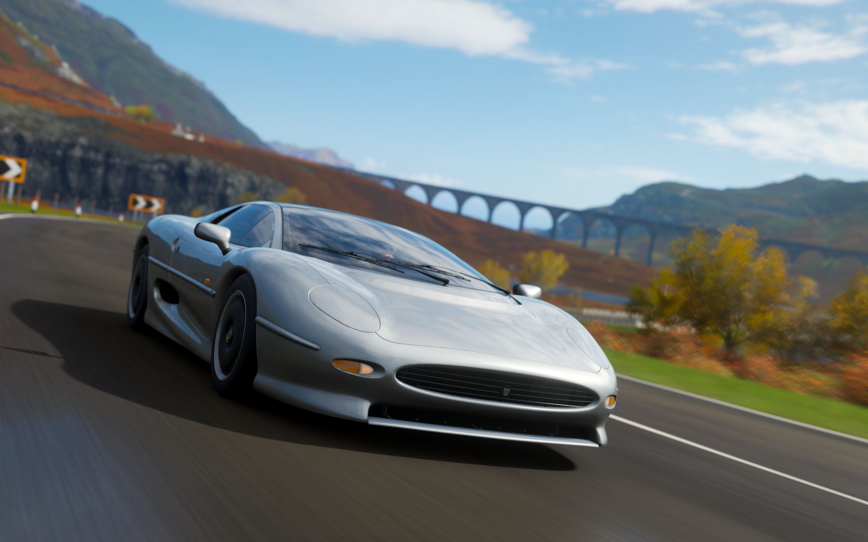 地平线4f40xj220diablo秋季复古超跑赛事ftype捷豹狮子头优雅空间速度