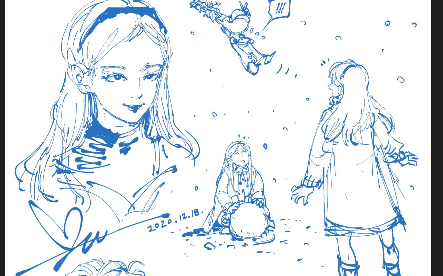 速绘练习画的是国民妹纸