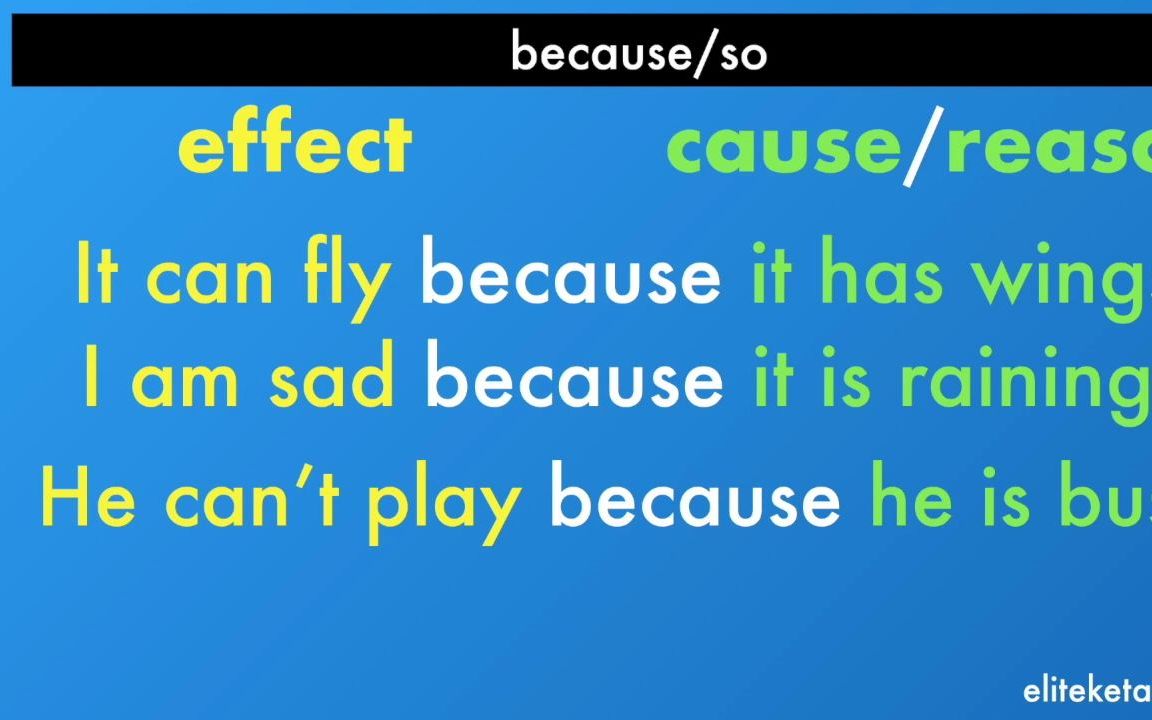 Using Because/So in English 𐟑 如何在英语中使用“因为和所以” 𐟑 Cause & Effect! 𐟑 因果哔哩哔哩bilibili