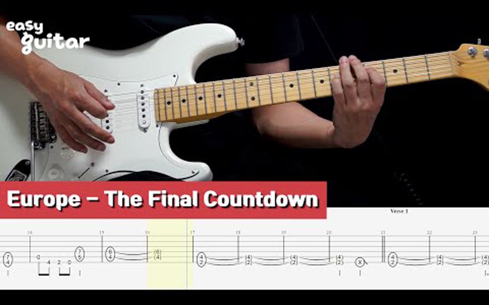 [图]【吉他谱】Europe - The Final Countdown Guitar Lesson With Tab(Slow Tempo)