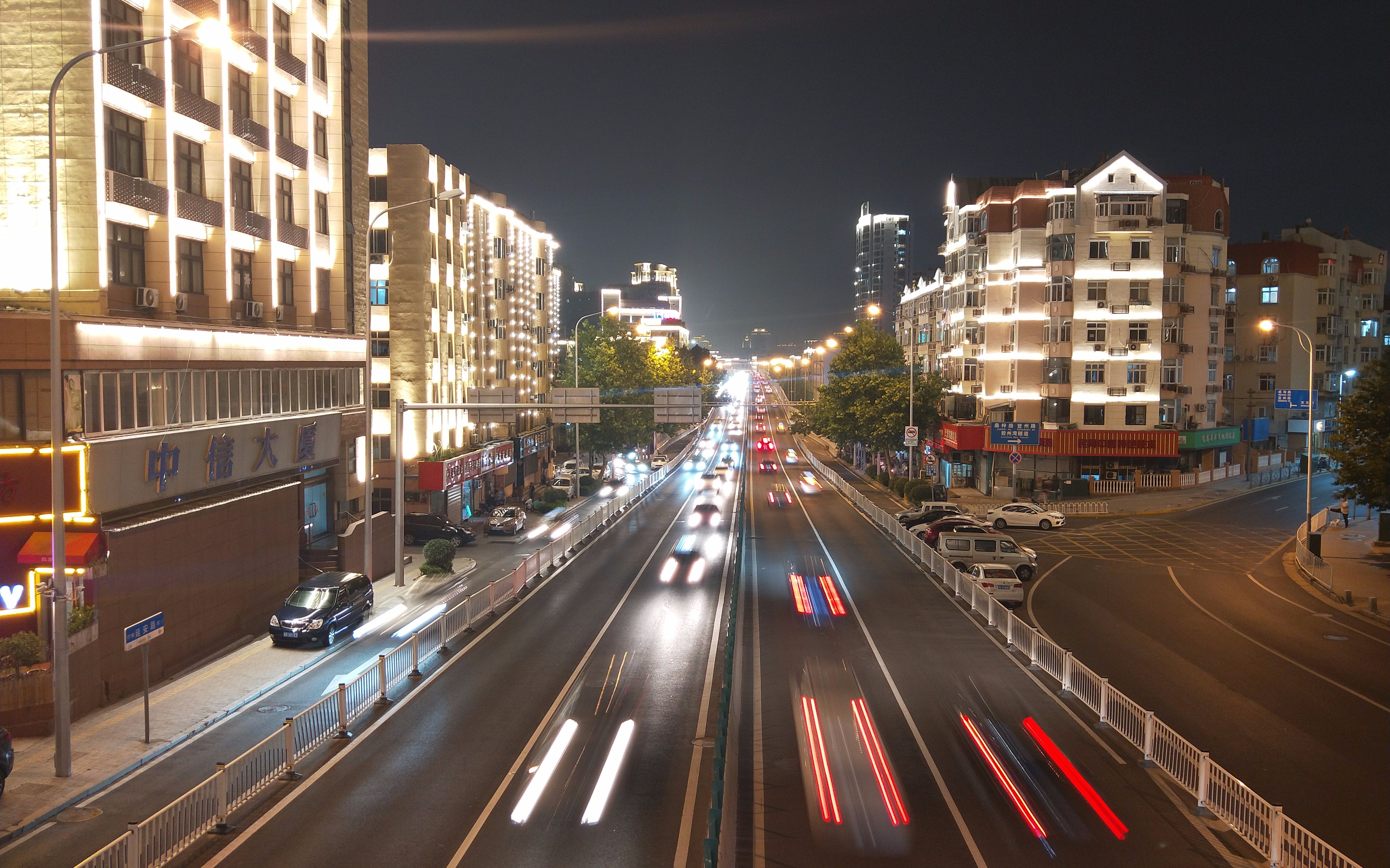 青岛延时08台东夜景华灯初上灯火阑珊