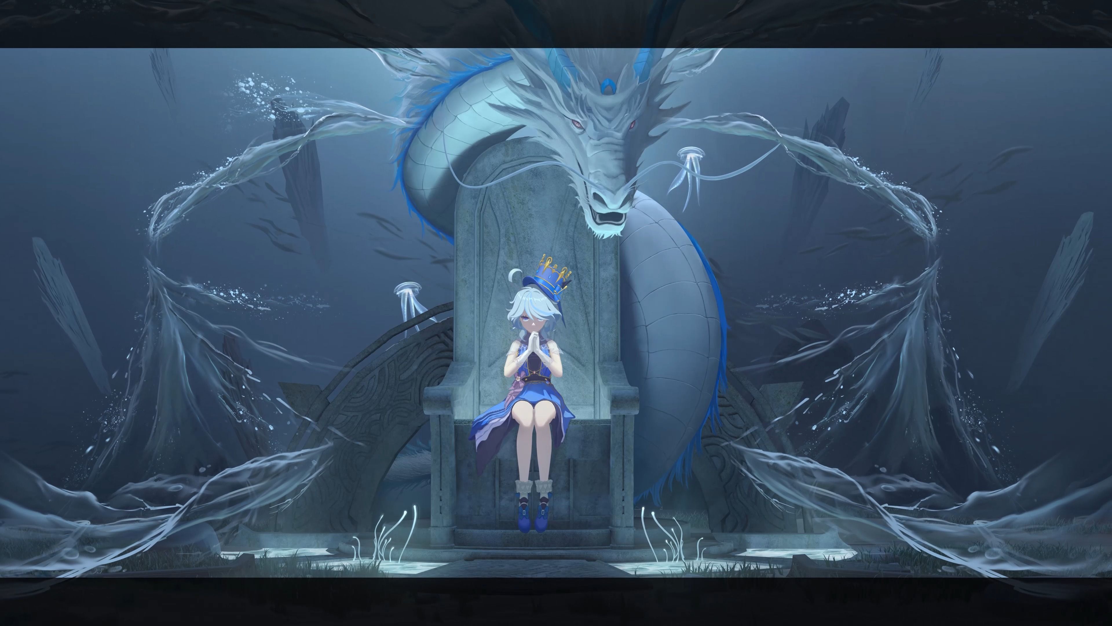 原神系列插画-『七神的王座』-水神芙宁娜-南亭rarer绘制