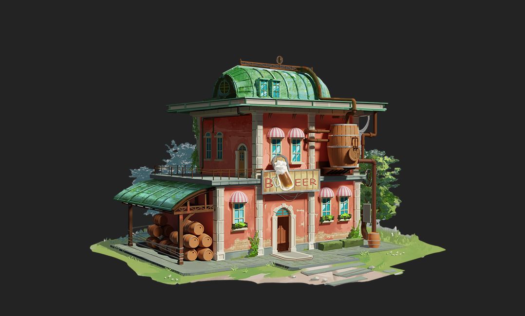 3dmax零基础场景建模教程!次世代风格化场景房子模型建模教学