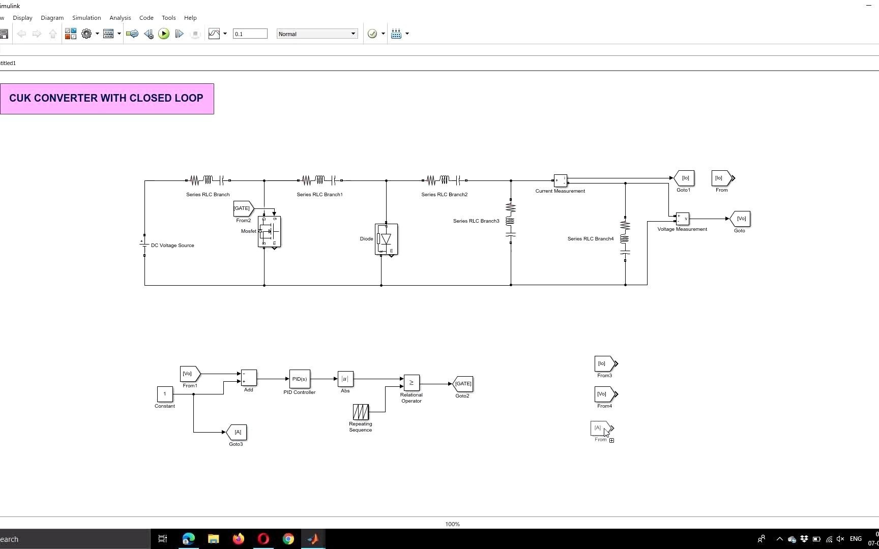 闭环 CUK 转换器 || MATLAB/SIMULINK仿真建模哔哩哔哩bilibili