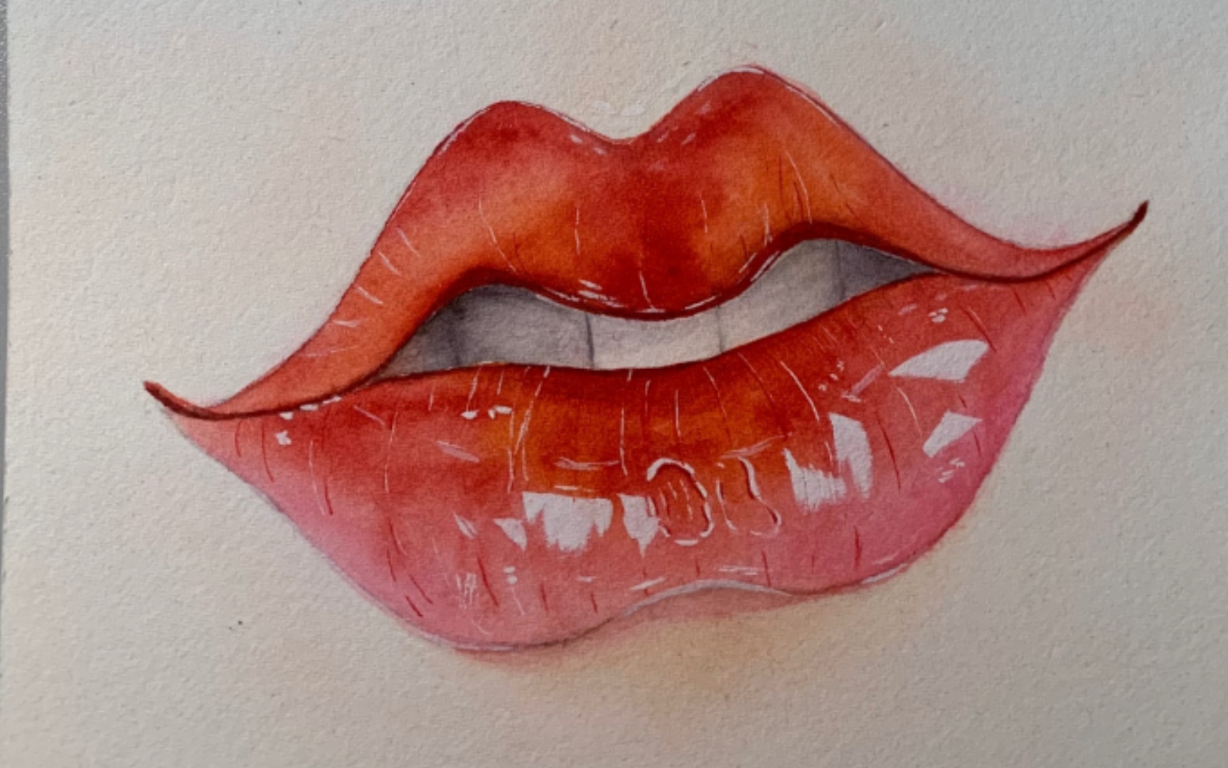 水彩五官练习嘴巴