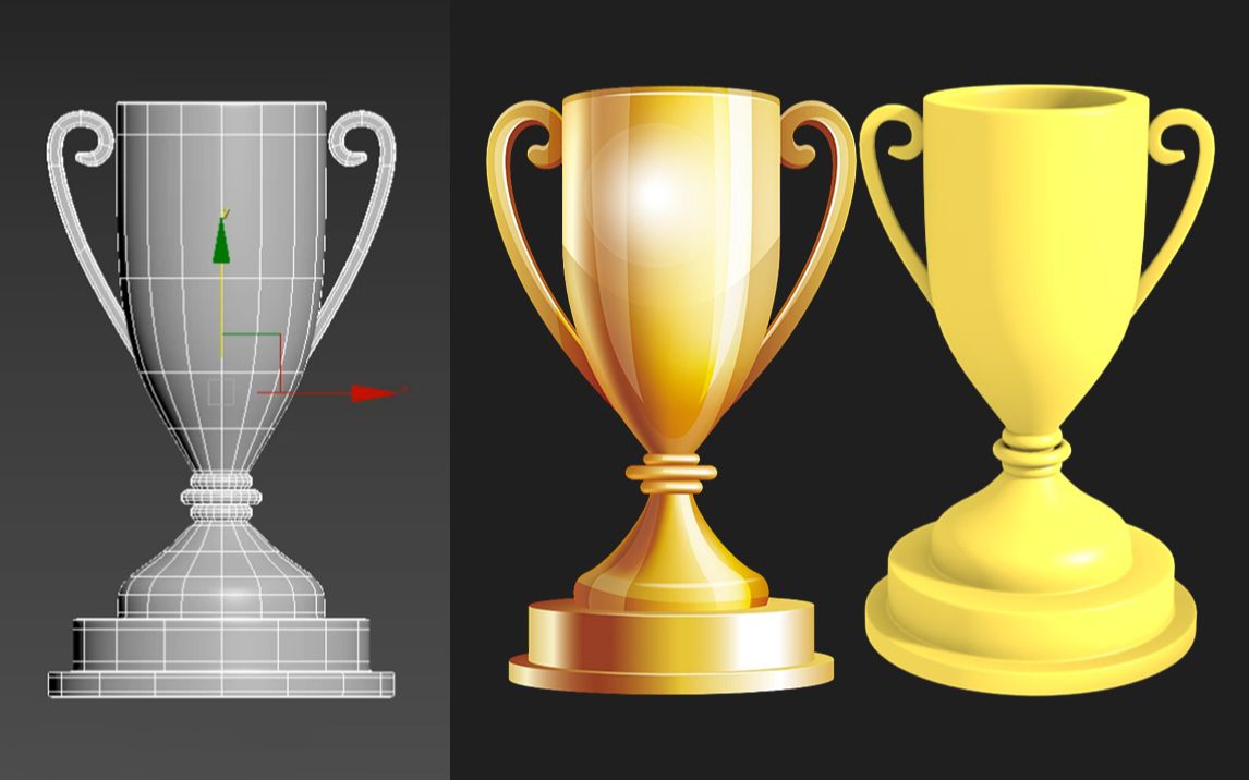 3DMDAX金色奖杯模型制作,3dmax零基础入门到精通案例教学,3Dmax建模教程哔哩哔哩bilibili
