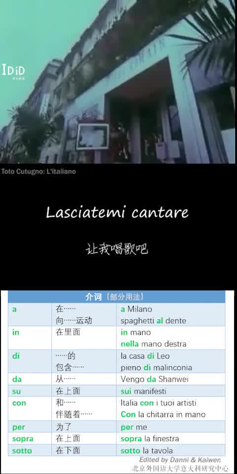 【听歌学意大利语】语法:介词 L'italiano哔哩哔哩bilibili