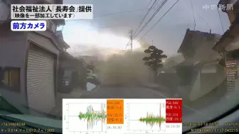 Скачать видео: 日本能登7.5级地震发生瞬间画面和波形，房屋倒塌烟尘四起