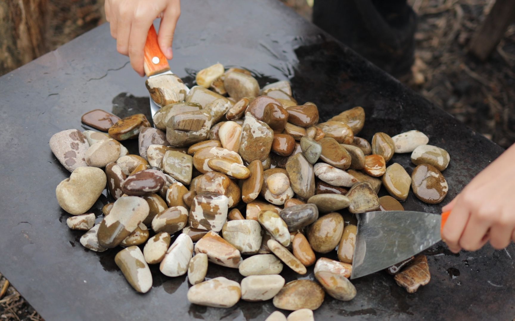 今天终于圆梦了,铁板炒石头!