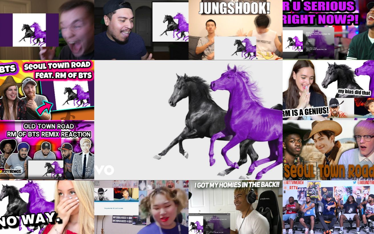 [图]【reaction】油管对Lil Nas X & RM-Seoul Town Road (Old Town Road Remix)的反应合集