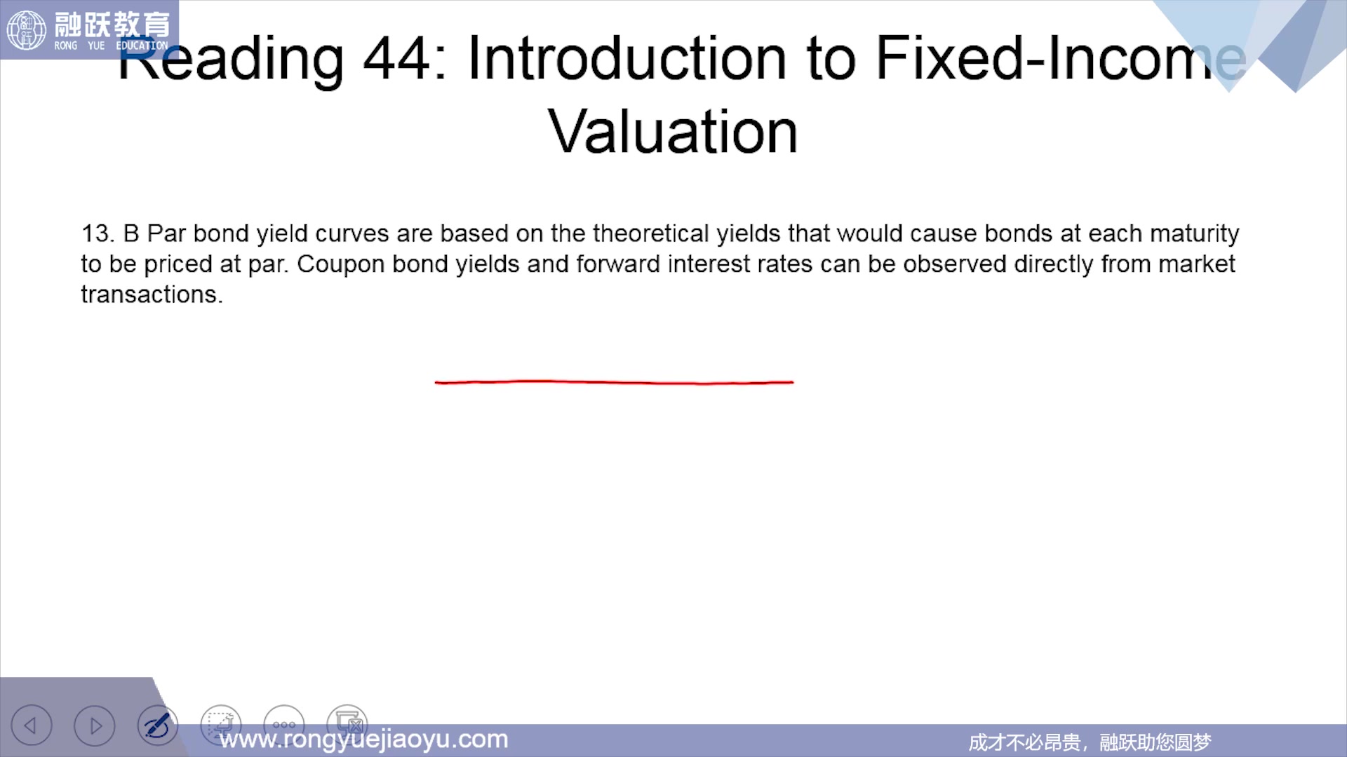 融跃网校CFA一级notes固定收益Reading 44:Introduction to FixedIncome Valuation13 T13哔哩哔哩bilibili