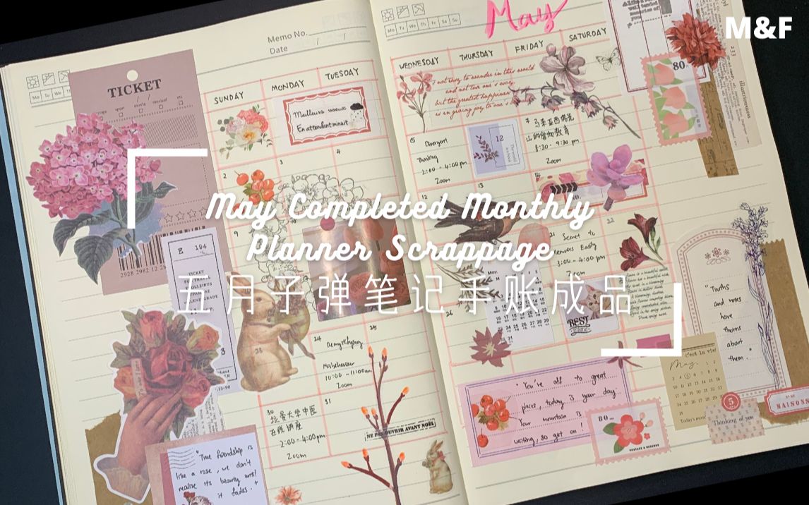 五月子计划表手账成品 May Completed Monthly Planner Scrappage|活泼的薄荷 Mint & Frisky哔哩哔哩bilibili