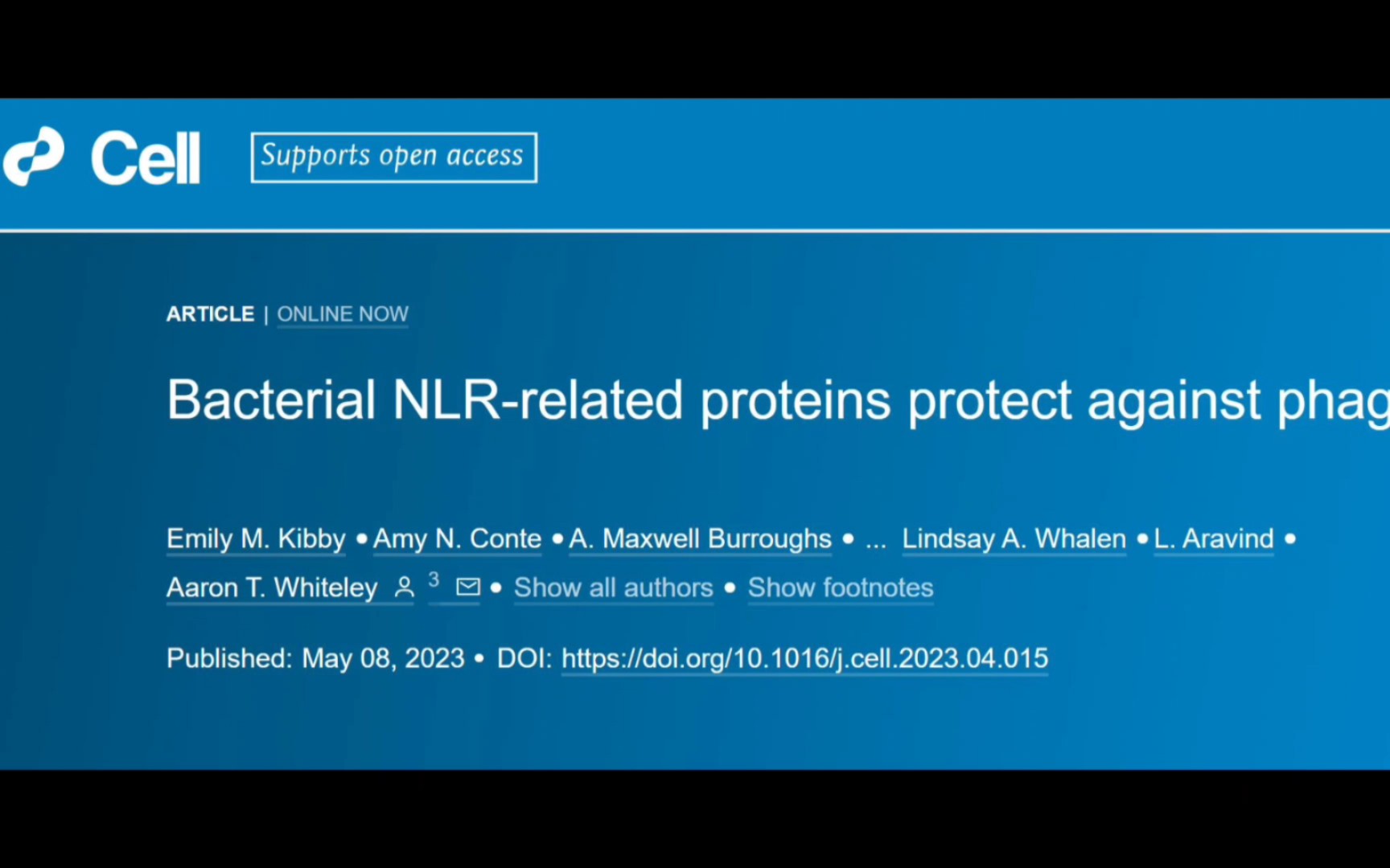 【Cell】最新文献速递:细菌NLR相关蛋白可以对抗噬菌体(病毒),并可能通过水平基因转移的方式转移到真核生物基因组哔哩哔哩bilibili