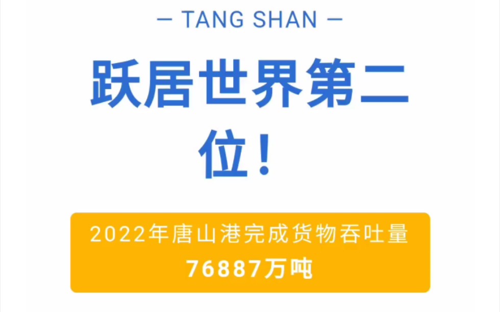 2022年唐山港全年货物吞吐量超越上海港跃居世界港口第二位哔哩哔哩bilibili