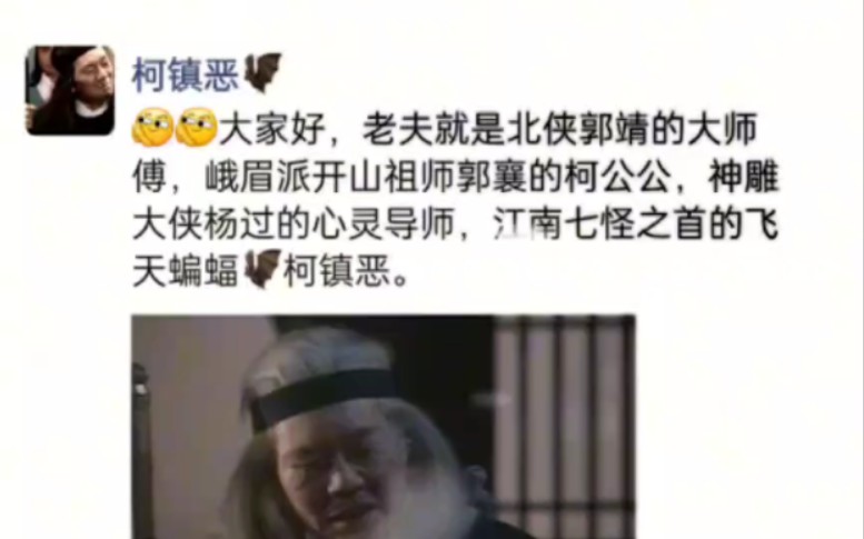 大家好,老夫就是北侠郭靖的大师傅,峨眉派开山祖师郭襄的柯公公,神雕大侠杨过的心灵导师,江南七怪之首的飞天蝙蝠 柯镇恶.他从射雕活到神雕,长命...