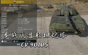 Video herunterladen: 步战底盘轻坦炮塔CV 90105《战争雷霆》〔载具简评〕