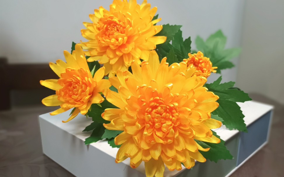 手工菊花花托及花杆制作