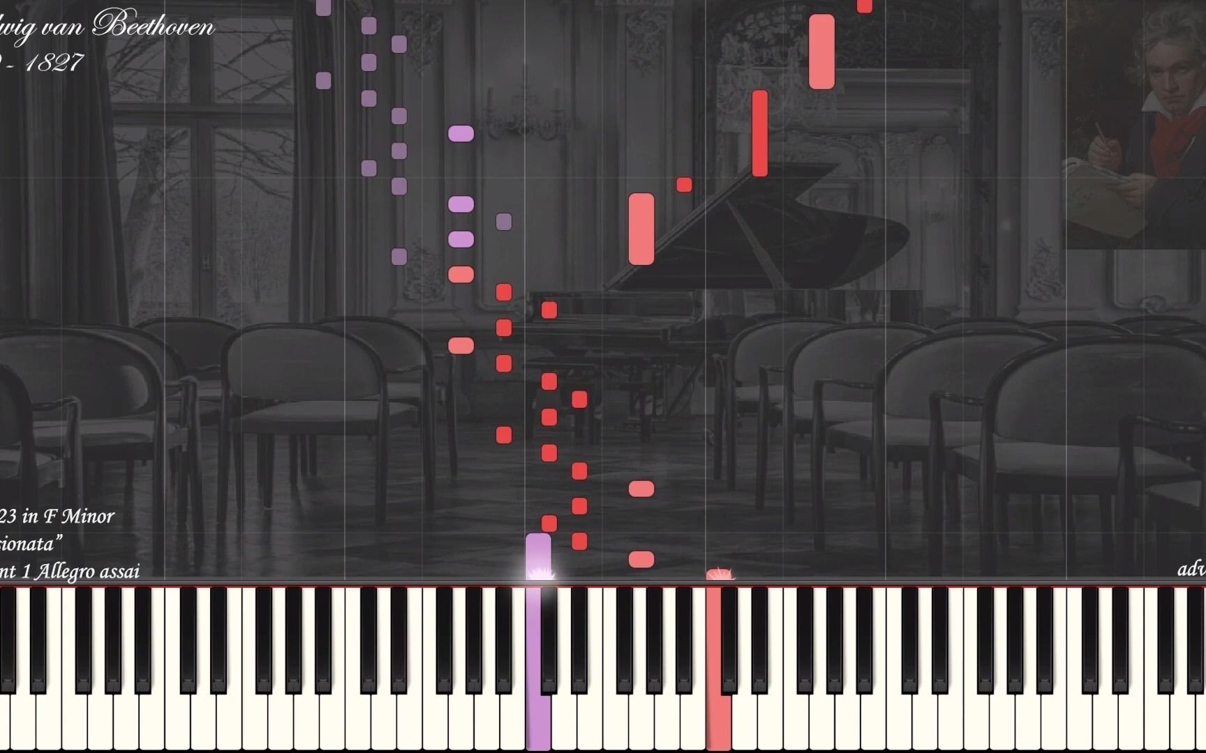 [图]【SYNTHESIA】 贝多芬第23钢琴奏鸣曲 热情 Beethoven Piano Sonata 23 "Appassionata" in F Minor