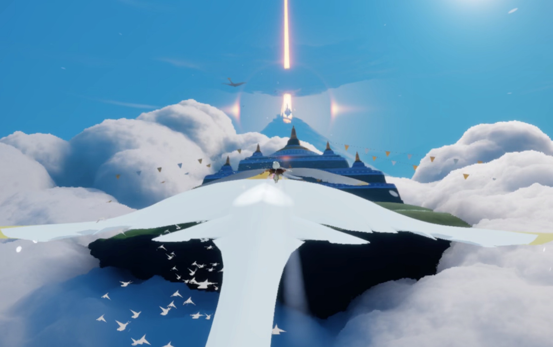 【sky光遇】今天借助鳐鲲拿到神庙顶部的光翼_哔哩哔哩_bilibili