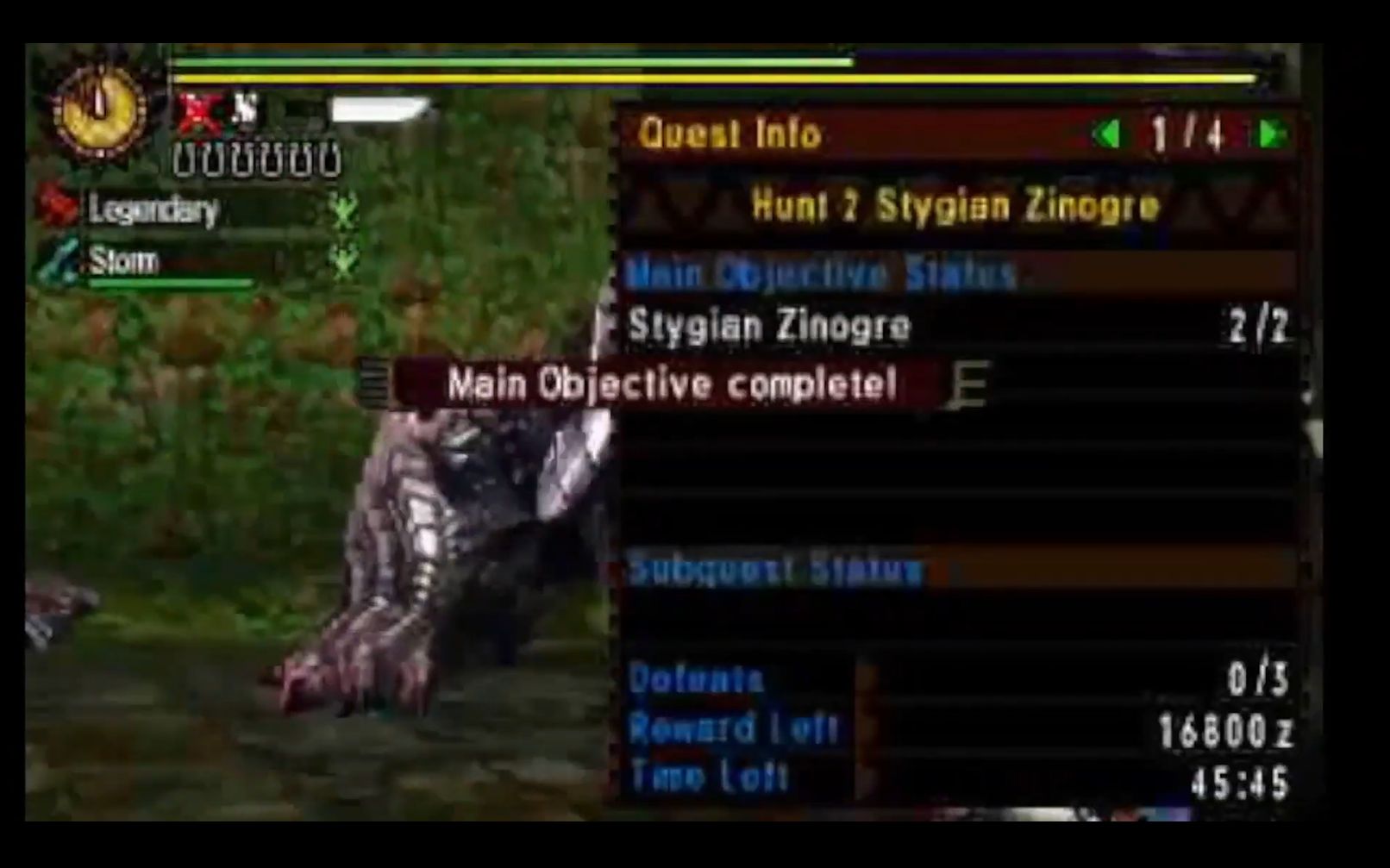 【转】【MH4G】04'14＂96 狱狼龙2头 生产盾斧+生产操虫棍 2pt 素材操虫棍 素材盾斧 Lv140 雷狼龙亚种 百四黑狗 棍子 虫棍 生产棍 素材