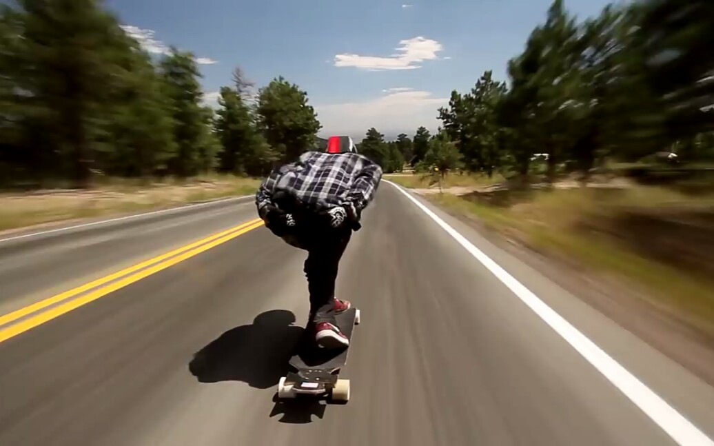 无防护极速滑板