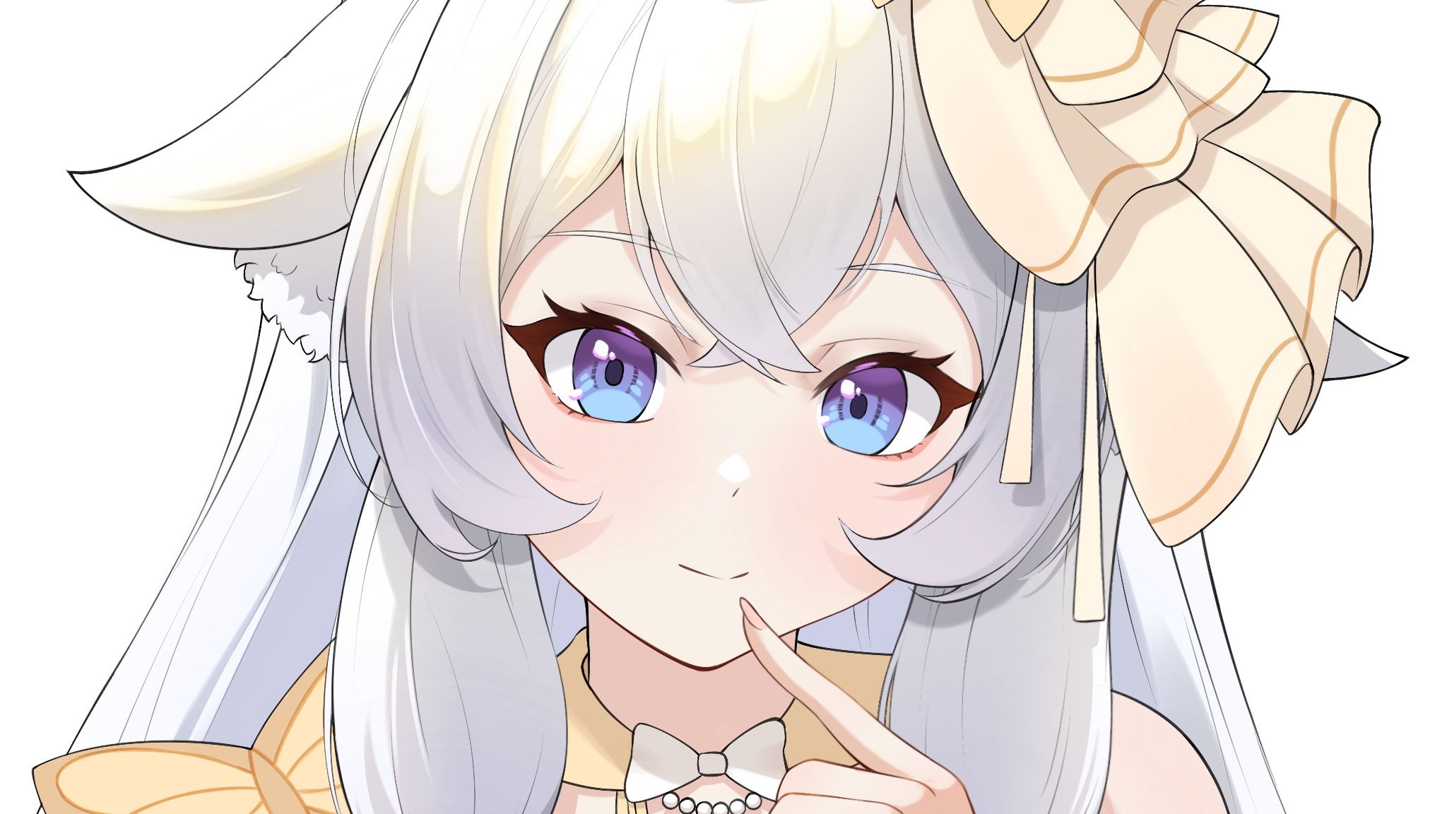 【绘画过程|单主稿件】可爱白毛折耳狐