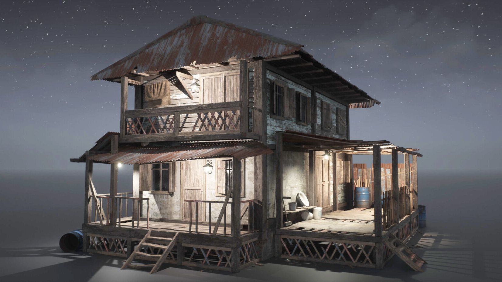 maya场景建模:次世代游戏小木屋搭建,0基础场景建模思路详解
