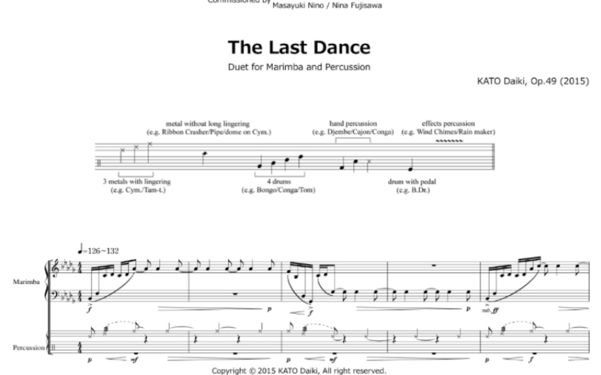 [图]【曲谱同步】打击乐重奏《The Last Dance》（KATO Daiki加藤大辉 作曲）