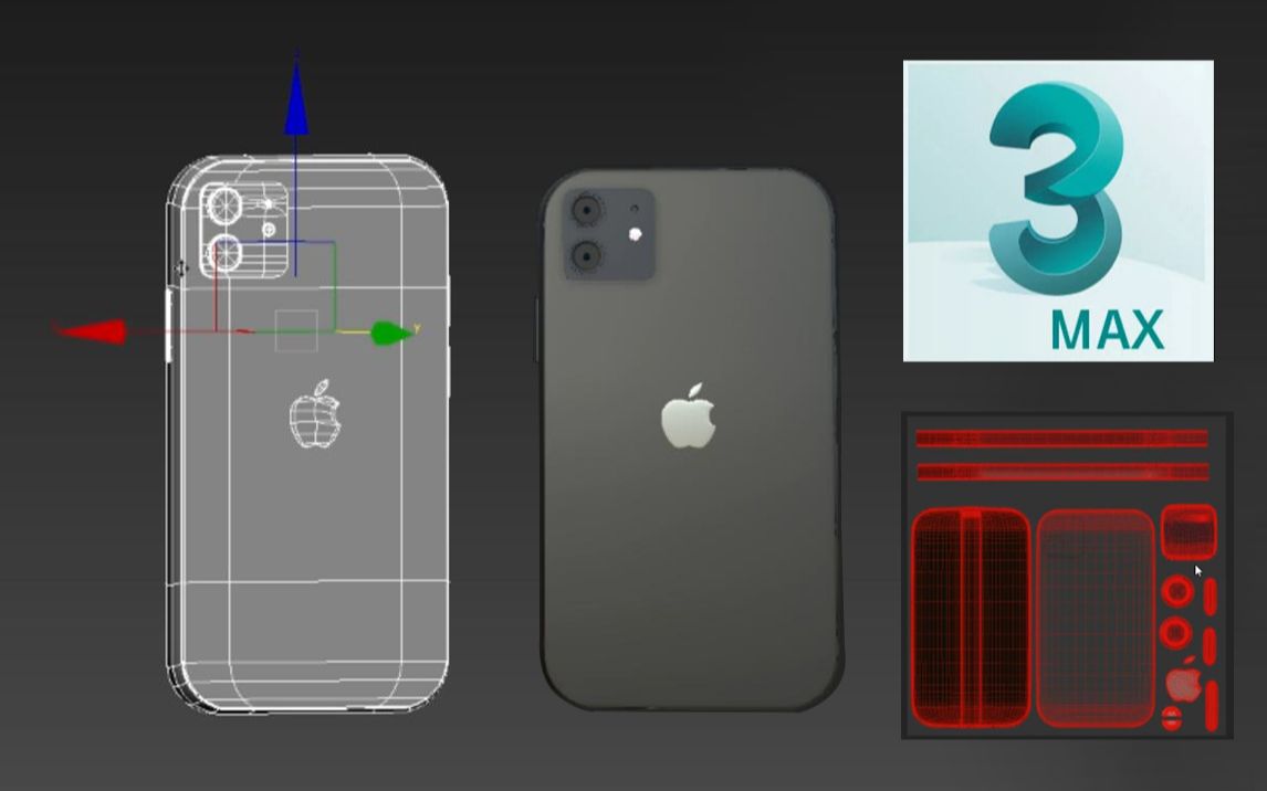 【3dmax建模】零基础iPhone手机3D建模全过程,3dmax新手建模教程哔哩哔哩bilibili