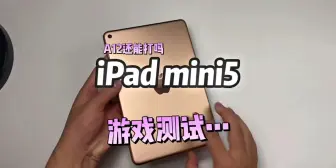 Download Video: 你们要的iPad mini5游戏测试来了！体验没问题，依然很流