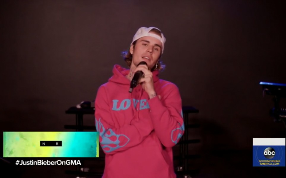 贾斯汀比伯gma现场表演热单holdon