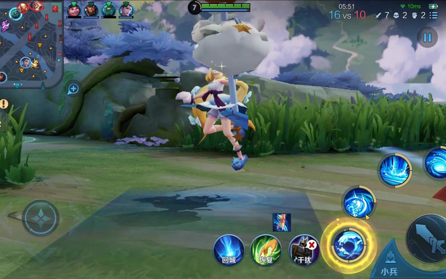 王者荣耀大乔猫狗日记星元云朵天使3d特效展示 模型不错