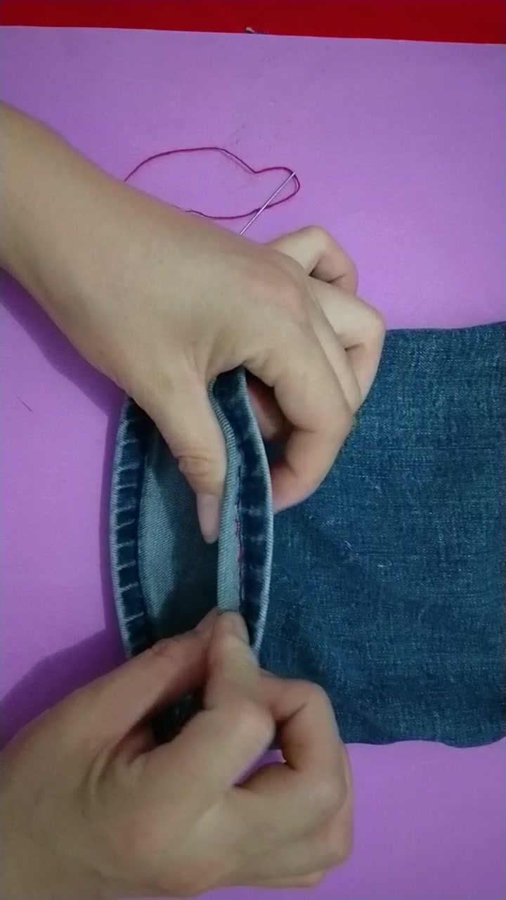 裤子长了不用剪!这样缝针留原边