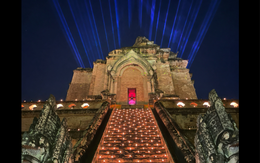 契迪龙寺灯光秀