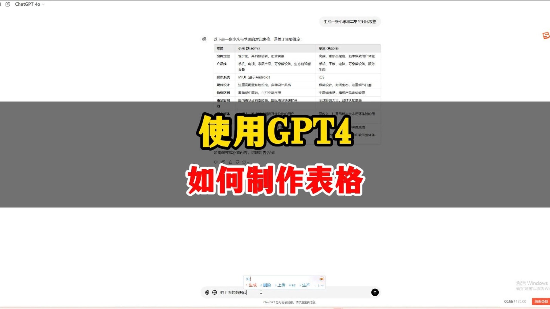 使用GPT4,如何制作表格?哔哩哔哩bilibili