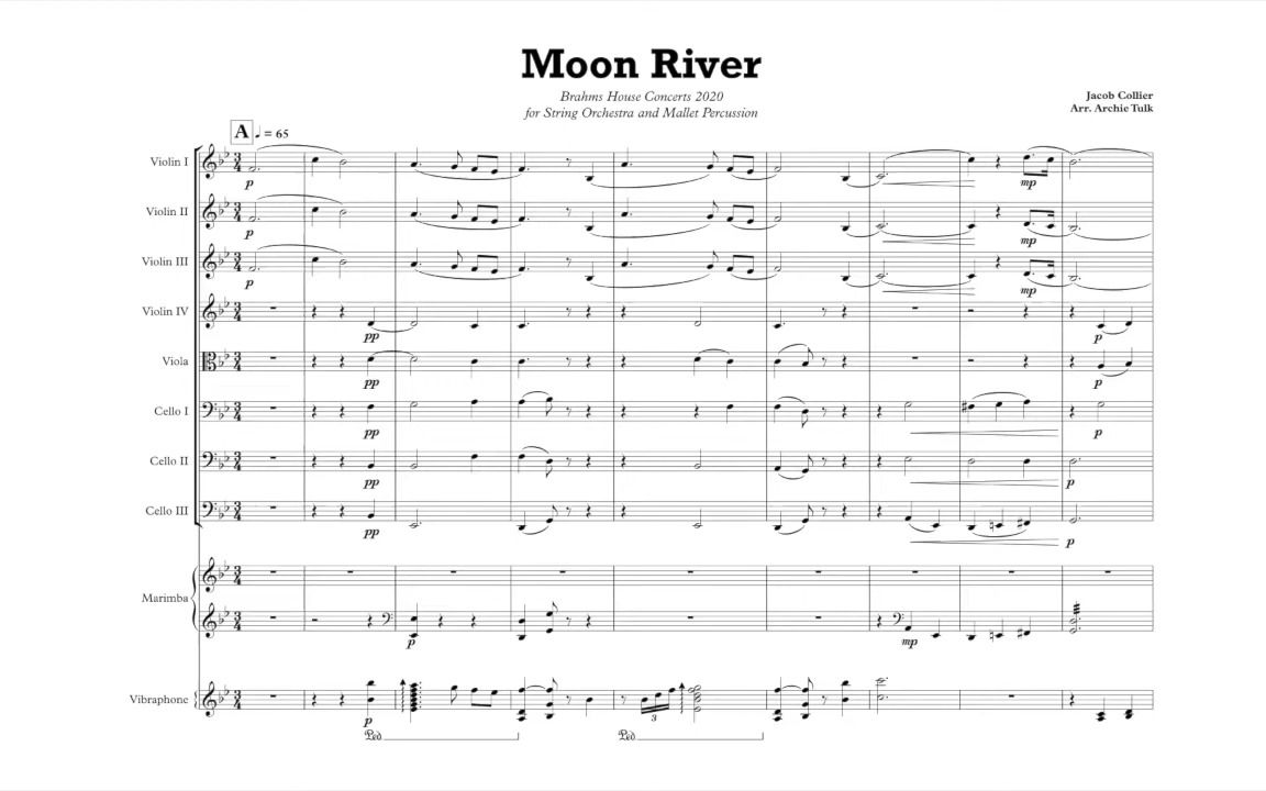 [图]【搬运/曲谱同步】 Jacob Collier 月亮河 弦乐队改编 Moon River(Arranged for String Orchestra)