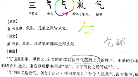 [图]说文解字：气。趣味字识，探索根源。