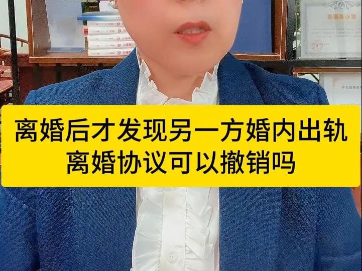 离婚后才发现另一方婚内出轨离婚协议可以撤销吗?哔哩哔哩bilibili