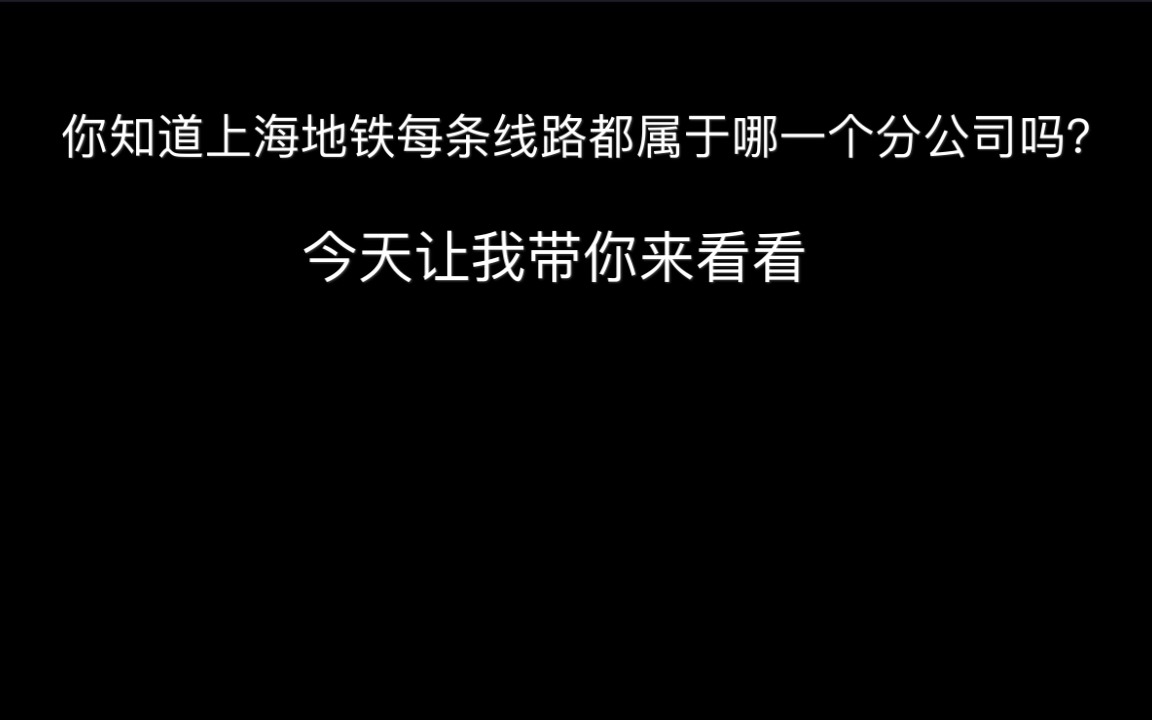 [P5]你知道上海地铁每条线路都属于哪一个分公司吗?今天让我带你来看看!哔哩哔哩bilibili