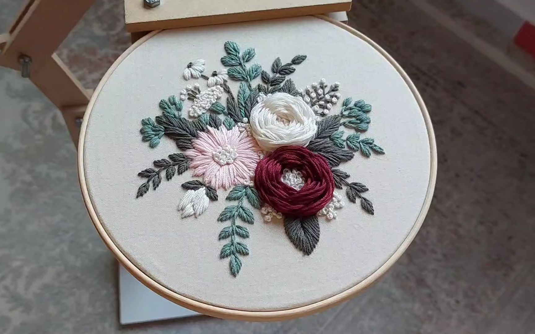 【momentoell】小清新花束刺绣教程